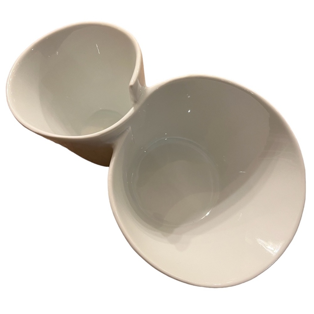 White Olive and Pit Bowl or Chip/Veggie and Dip Bowl